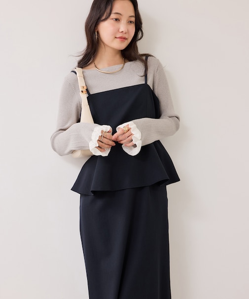 【WEB限定】美easyコンフォートツイルペプラム切替キャミワンピース/イージーケア・UVケア