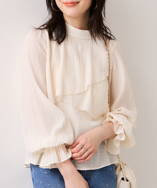 アシンメトリーティアードブラウス