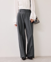 【美easy】コンフォートストレートワイドパンツ/イージーケア・UVケア・セットアップ対応