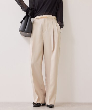 【美easy】コンフォートストレートワイドパンツ/イージーケア・UVケア・セットアップ対応