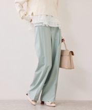 【美easy】コンフォートストレートワイドパンツ/イージーケア・UVケア・セットアップ対応