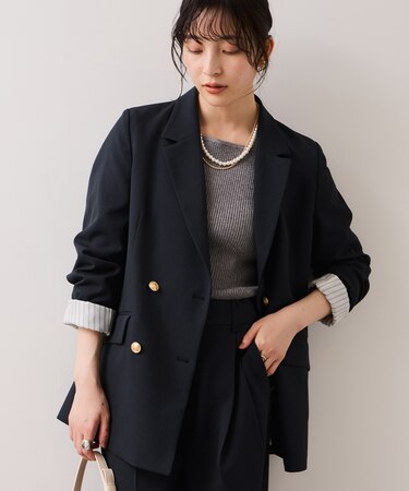 【美easy】コンフォート金ボタンジャケット/イージーケア・UVケア・セットアップ対応