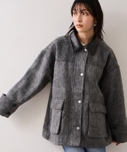 【WEB限定】衿袖レザーシャギーアウター