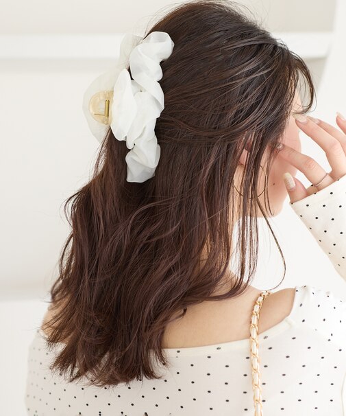 シフォンバンスヘアクリップ