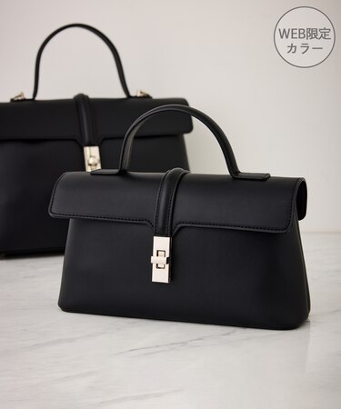 ひねり金具ワンハンドルミニショルダーバッグ/2WAY、WEB限定カラーあり