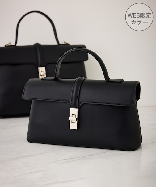 ひねり金具ワンハンドルミニショルダーバッグ/2WAY、WEB限定カラーあり