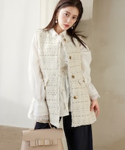 【WEB限定】ノーカラーツイードジレ