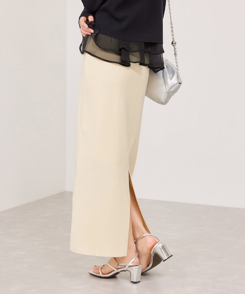 ピンタックデザインニットスカート