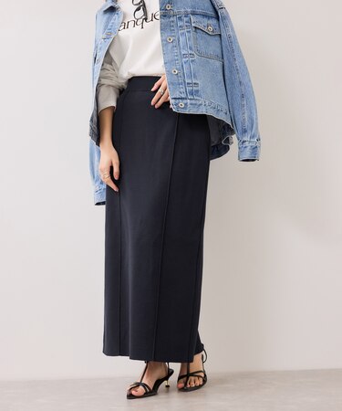 ピンタックデザインニットスカート