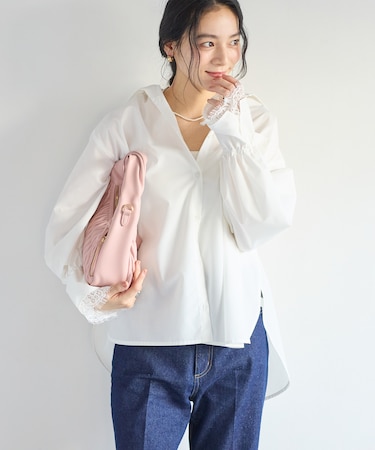 レーススリーブシャツ