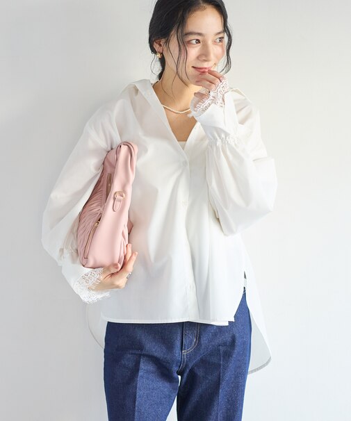 レーススリーブシャツ