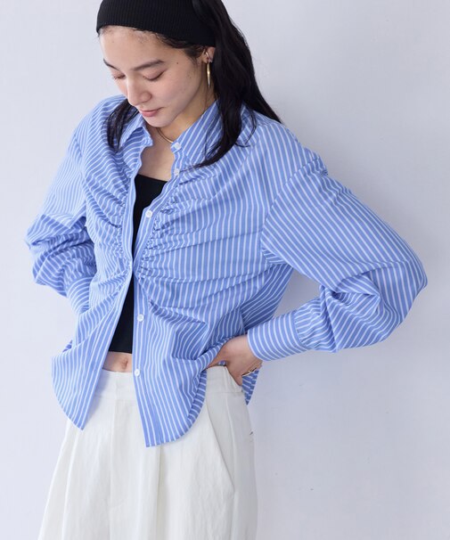 フロントギャザーシャツ