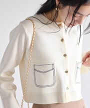 ステッチワークニットジャケット