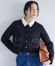 ステッチワークニットジャケット