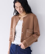 ステッチワークニットジャケット