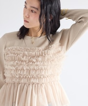 チュールフリルドッキングニット/イージーケア