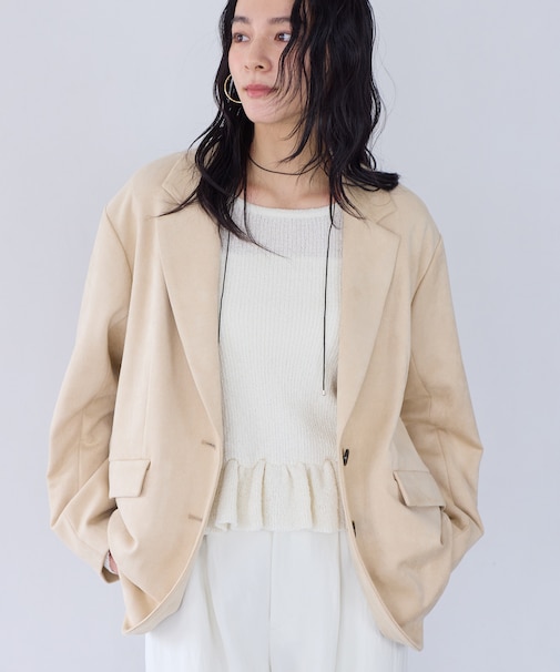 オーバースエードテーラードジャケット