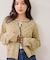 【WEB限定】麻ライクドット配色カーディガン