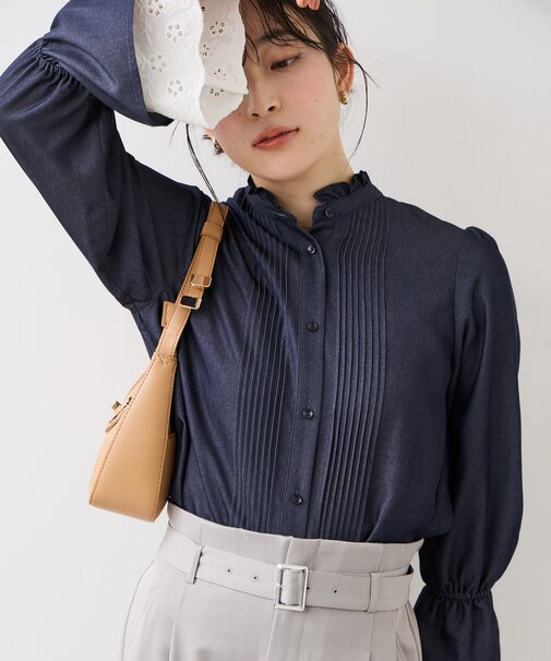 レイヤードレーススリーブブラウス