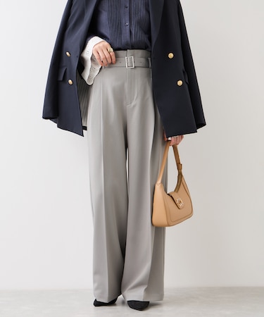 ベルトディティールパンツ/防シワ・イージーケア