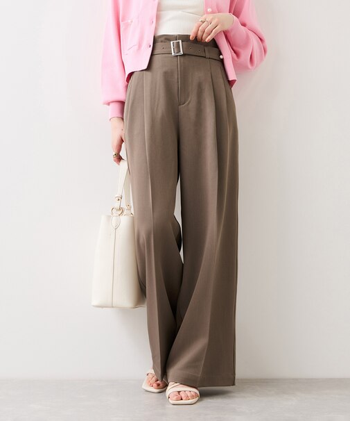 ベルトディティールパンツ/防シワ・イージーケア