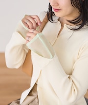 【WEB限定】袖フレア配色レイヤードカーディガン