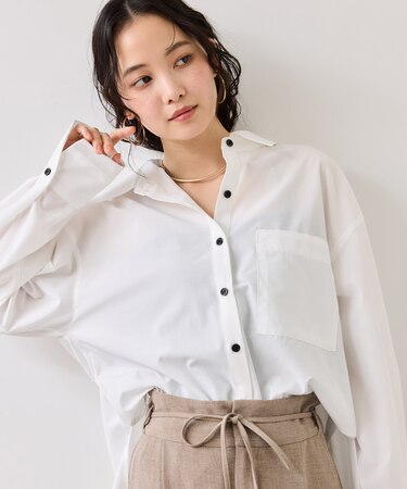 ウエストリボンシャツ/イージーケア・WEB限定カラー