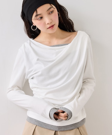 【WEB限定】レイヤードドレーププルオーバー