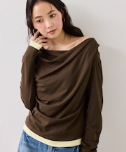 【WEB限定】レイヤードドレーププルオーバー