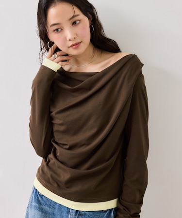 【WEB限定】レイヤードドレーププルオーバー