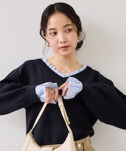 フリルドッキングニットプルオーバー