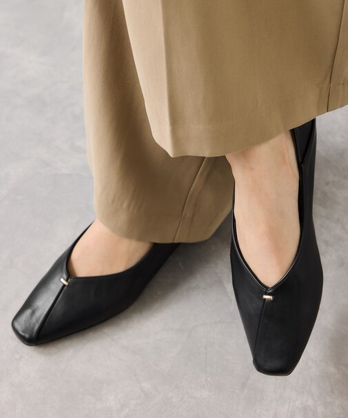 さっと履けるVカットバブーシュパンプス/2WAY