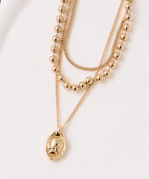 ダブルチェーンコインネックレス