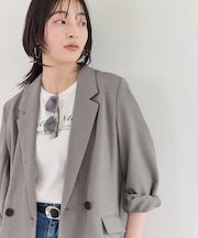 美easyリネンライクテーラードジャケット/イージーケア・接触冷感・セットアップ対応