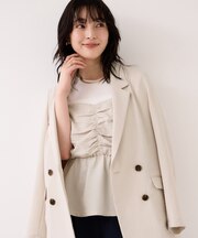 【WEB限定】美easyリネンライクシャーリングビスチェドッキングトップス/イージーケア・接触冷感