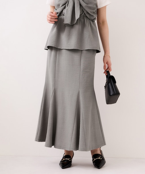 美easyリネンライクマーメイドスカート/イージーケア・接触冷感・セットアップ対応