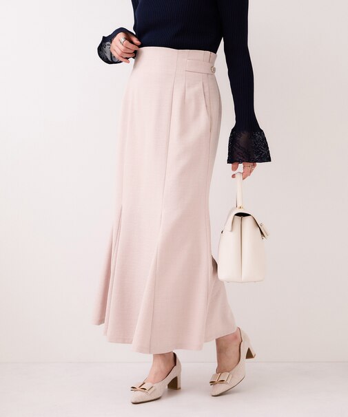 美easyリネンライクマーメイドスカート/イージーケア・接触冷感・セットアップ対応