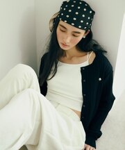 【POLO BCS】ミニケーブルノーカラーカーディガン