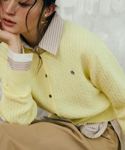 【POLO BCS】ミニケーブルノーカラーカーディガン