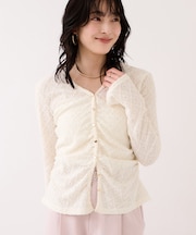 フラワージャガードカットカーディガン/2WAY・イージーケア