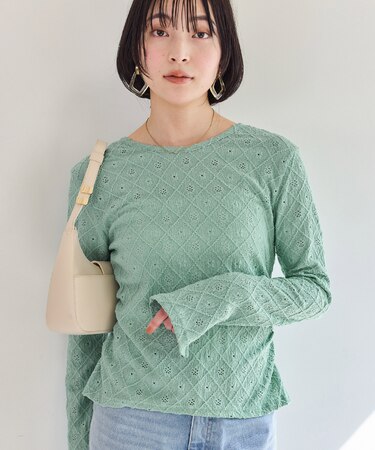 フラワージャガードカットカーディガン/2WAY・イージーケア