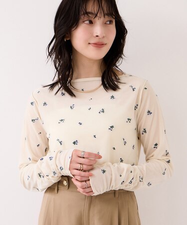 フロッキーチュール刺しゅうカーディガン/2WAY