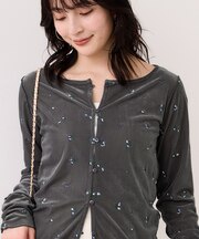 フロッキーチュール刺しゅうカーディガン/2WAY