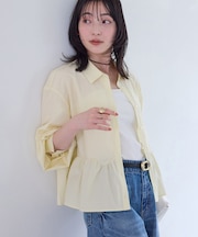 ウエーブヘムペプラムシャツ