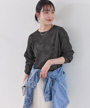 メッシュジャカードニットプルオーバー/イージーケア