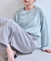 メッシュジャカードニットプルオーバー/イージーケア