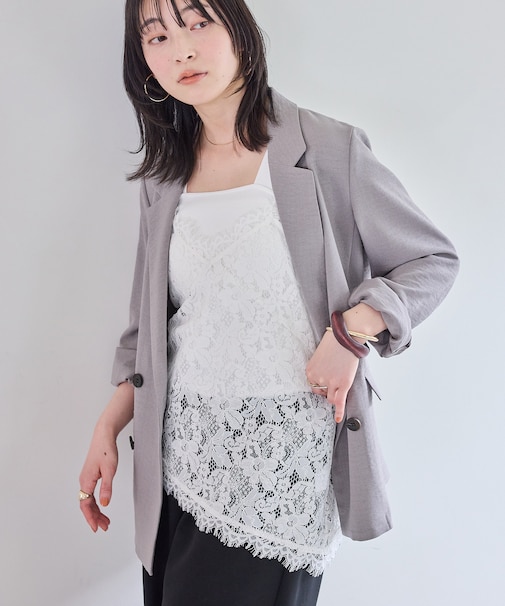 レースアシンメトリーキャミソール