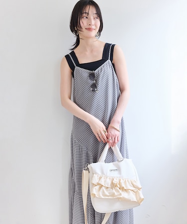 シアーチェックキャミワンピース