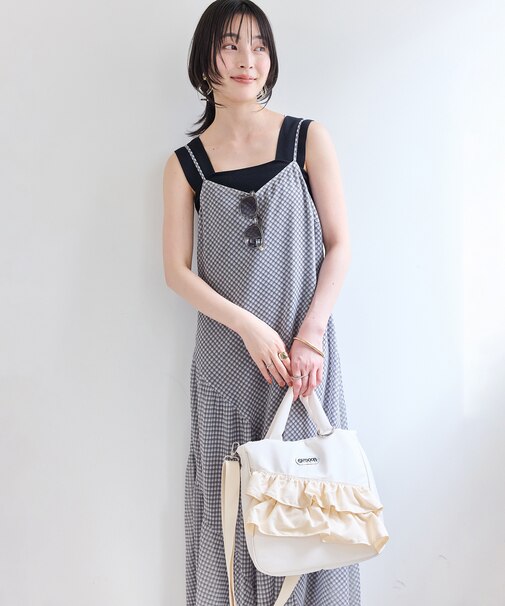 シアーチェックキャミワンピース