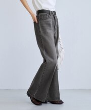 カラーフレアデニムパンツ